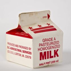 Characters in the face on the milk carton