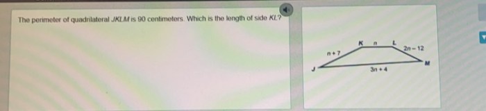 What is the perimeter of jklm