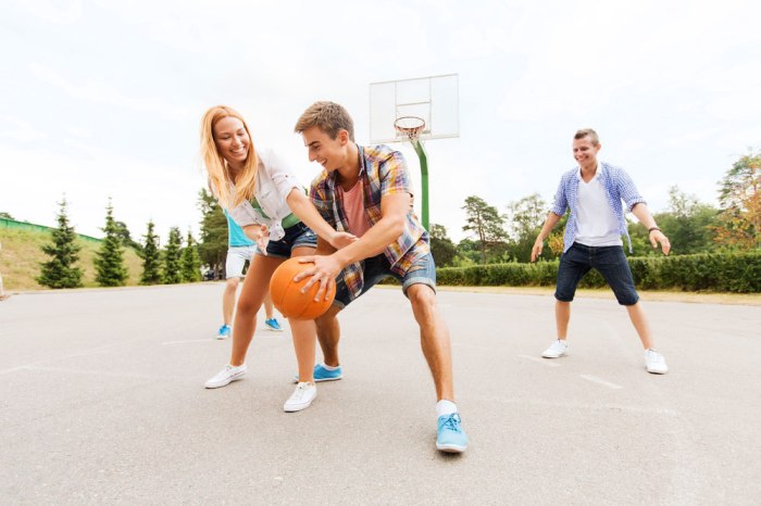 Ben is playing basketball with his friends