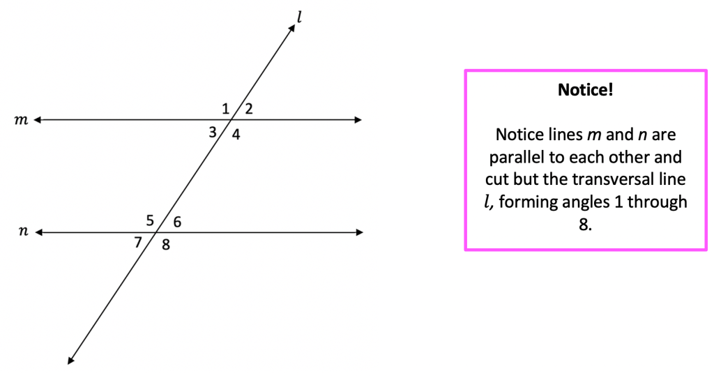 Parallel lines cut by two transversals worksheet